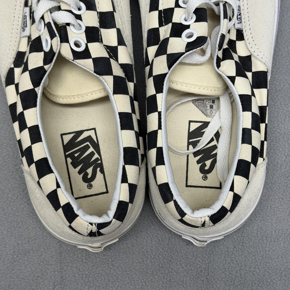 Vans Shoes Mens Size 8 White Checkerboard Canvas Low Top Skate Casual Sneakers - Picture 4 of 8